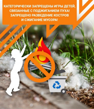 Тополиный пух - источник пожарной опасности!