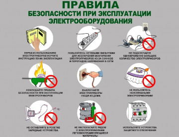 Памятка по пожарной безопасности при использовании электротехнических устройств